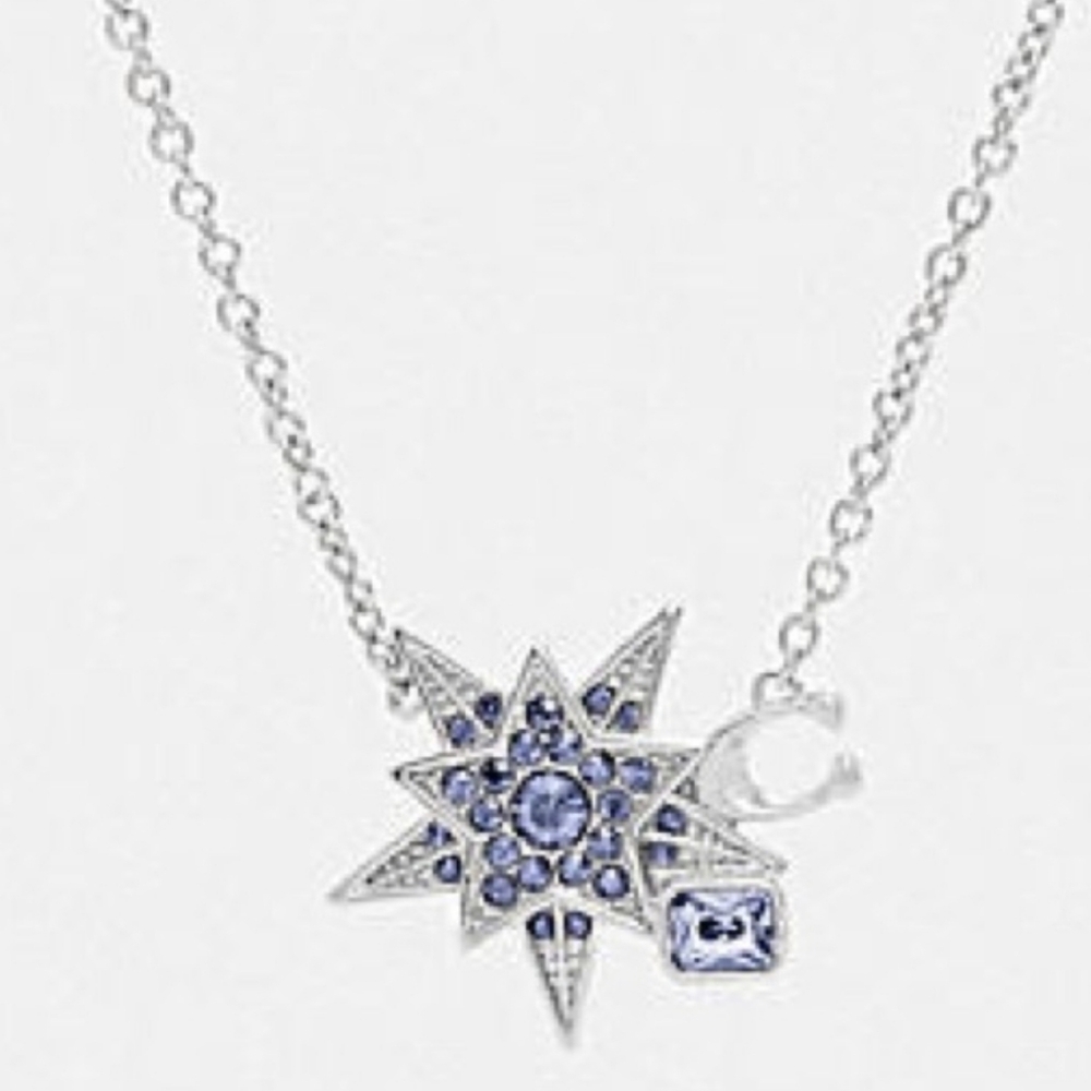 Coach Silver Necklace with Blue Star Pendant - Picture 4 of 4